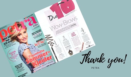Unsere Classic-Pinzette ist im Magazin Petra mit bei den "10 coolsten Tools für Wow-Brows" Unsere Classic-Pinzette ist im Magazin Petra mit bei den "10 coolsten Tools für Wow-Brows"
